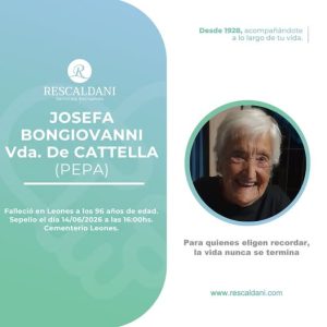 JOSEFA BONGIOVANNI Vda. De CATTELLA (PEPA) Q.E.P.D.-