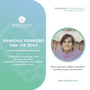 RAMONA FERRERO Vda. DE DIAZ -Q.E.P.D.-