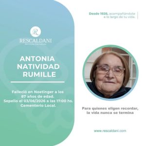 ANTONIA NATIVIDAD RUMILLE -Q.E.P.D.-