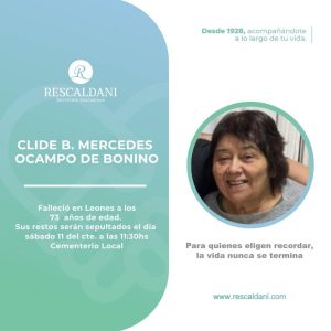 CLIDE B. MERCEDES OCAMPO de BONINO -Q.E.P.D.-