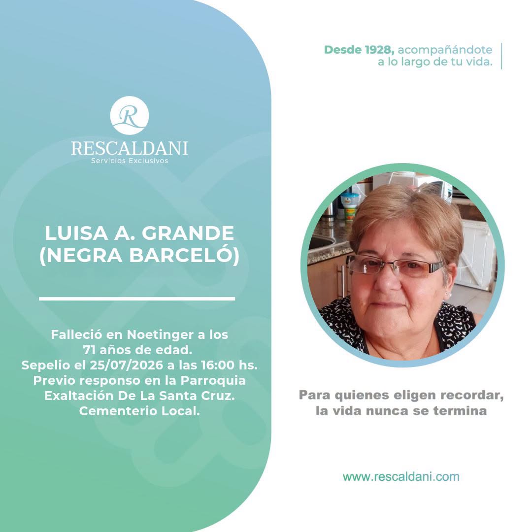 LUISA A. GRANDE (NEGRA BARCELÓ) -Q.E.P.D.-