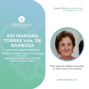 ADI MARIANA TORRES Vda. DE BARBOZA Q.E.P.D.-