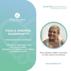 PAULA ANDREA SAGRIPANTTI -Q.E.P.D.-