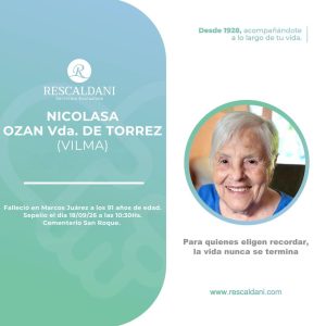 NICOLASA OZAN Vda. DE TORREZ (VILMA) Q.E.P.D.-