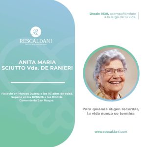 ANITA MARIA SCIUTTO Vda. DE RANIERI Q.E.P.D.-