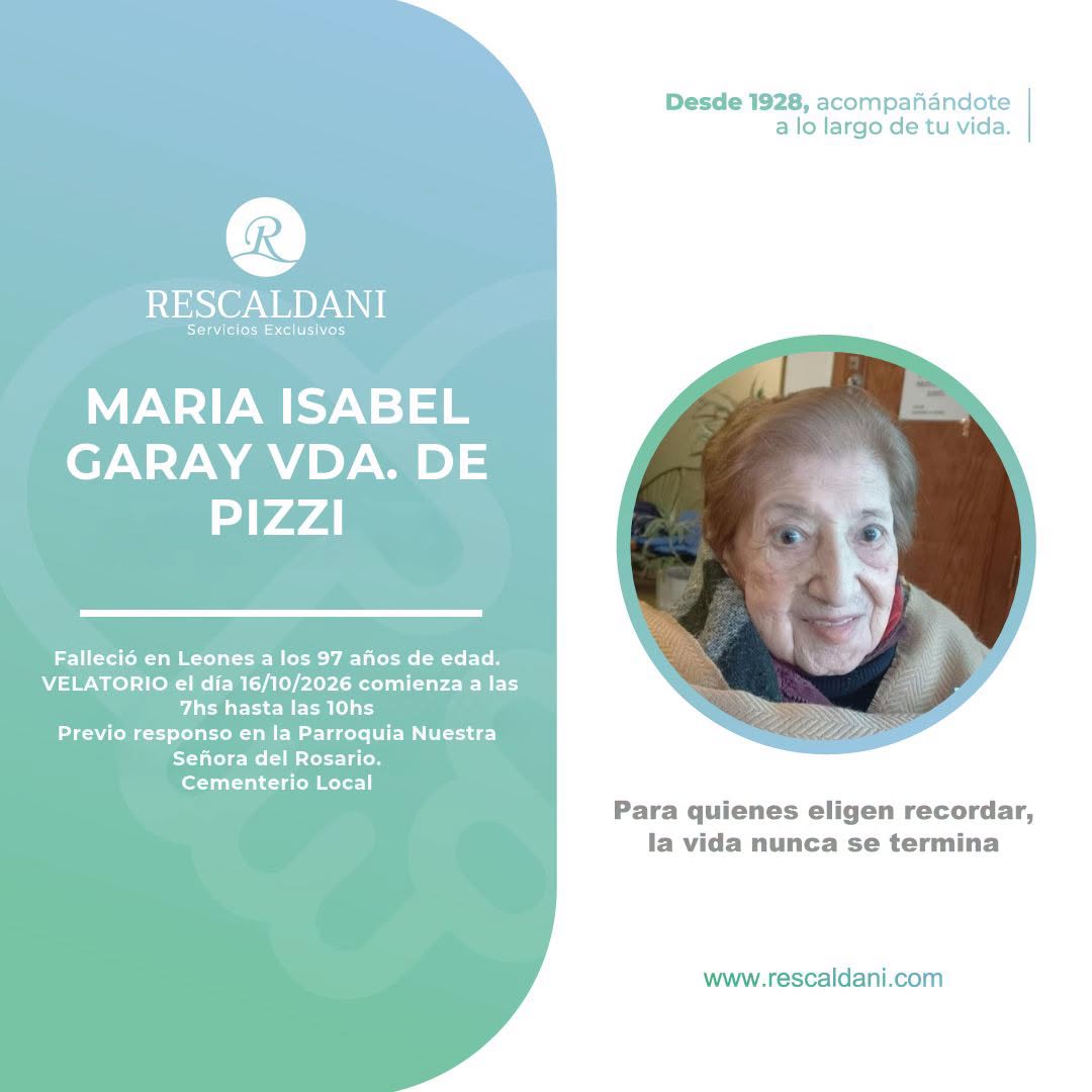 MARIA ISABEL GARAY VDA. DE PIZZI -Q.E.P.D.-